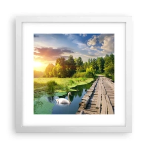Plakát v bílém rámu - Léto, léto všude - 30x30 cm