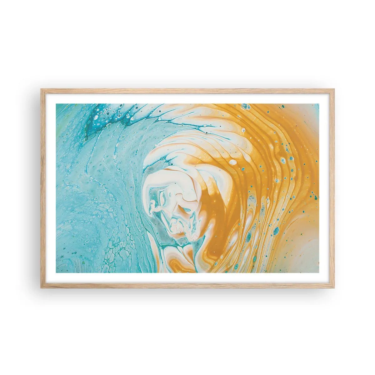 Plakát v rámu světlý dub - Pastelový vír - 91x61 cm