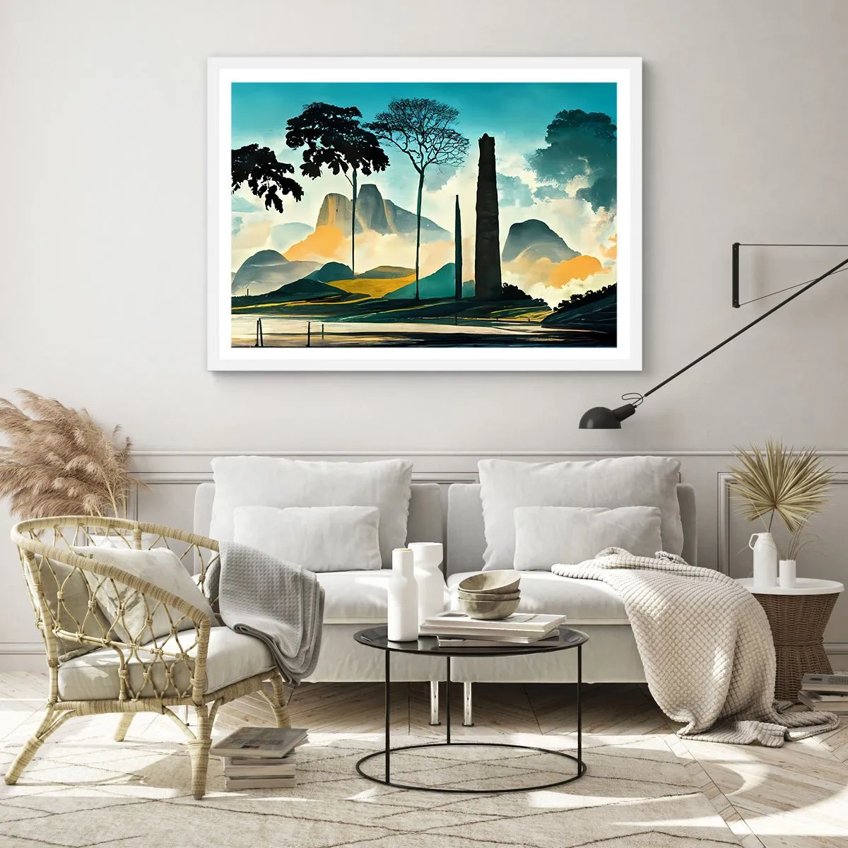 Plakát v bílém rámu - Výš a výš - 91x61 cm