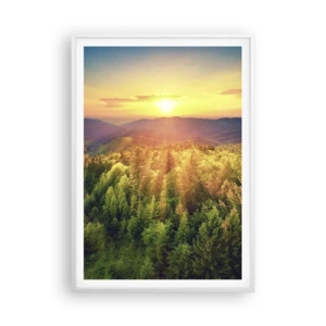 Plakát v bílém rámu - Vrcholky a vrcholy - 70x100 cm