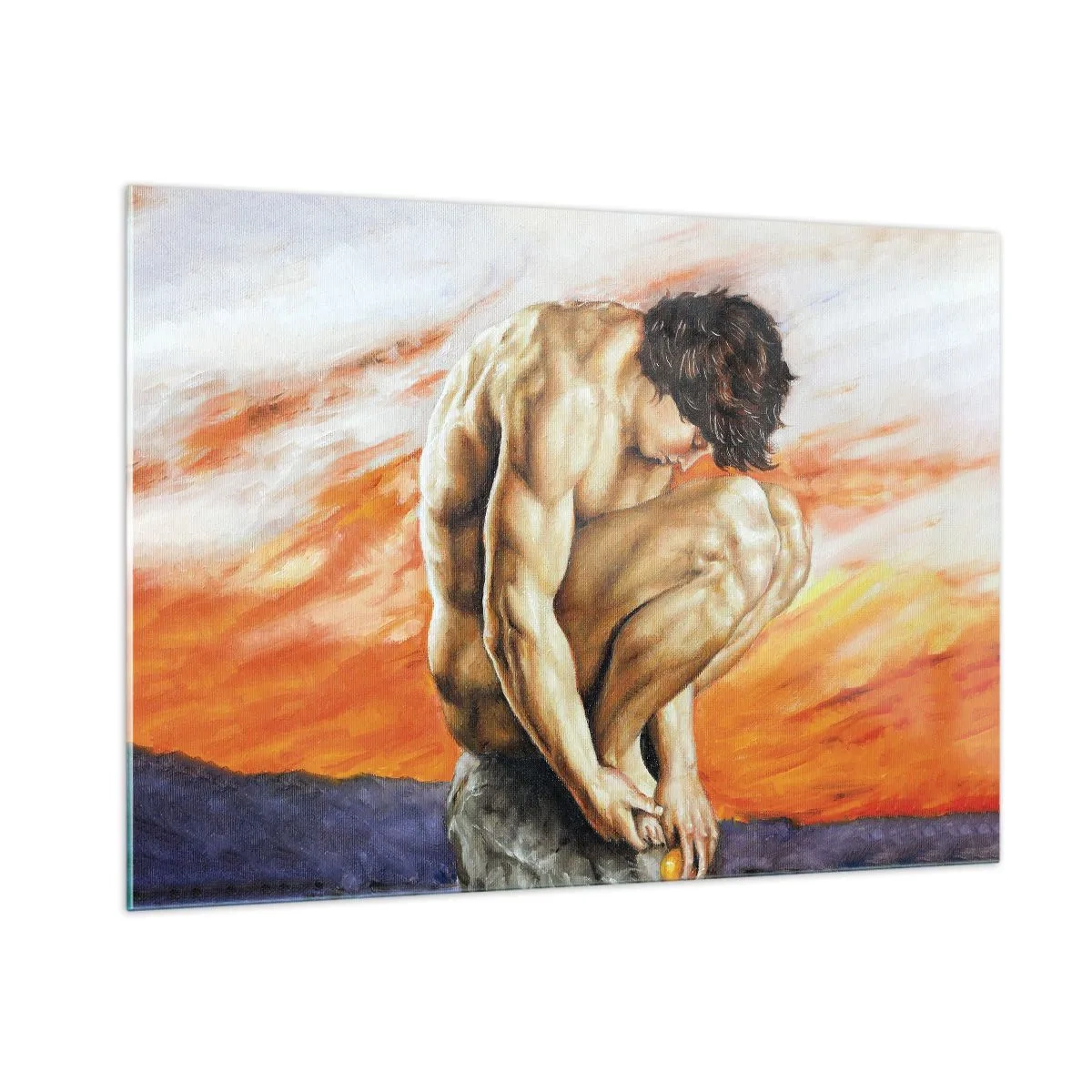 Obraz na skle - Ponořen do sebe - 100x70 cm