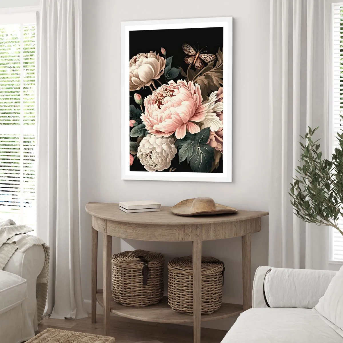 Plakát v bílém rámu - V barokním stylu - 70x100 cm