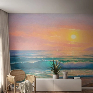 Fototapeta Premium Sand - Tyrkysová píseň vln - Abstrakce, Krajina, Moře - 100x70 cm