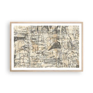 Plakát v rámu světlý dub - Čeká na rozluštění - 91x61 cm