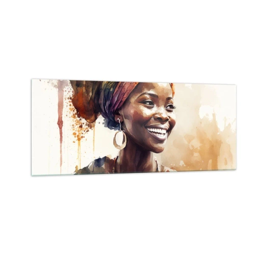 Obraz na skle - Africká královna - 100x40 cm