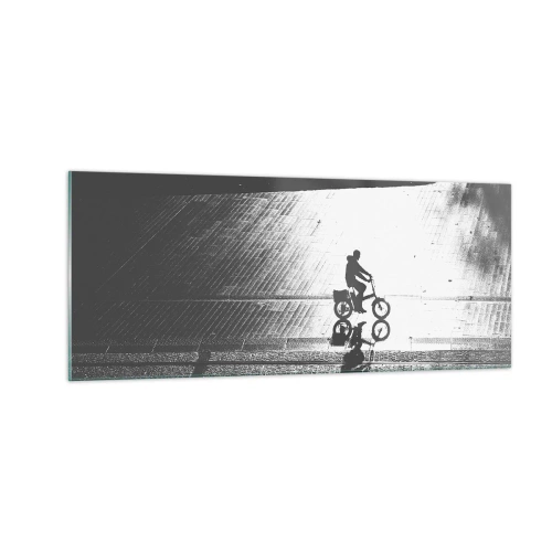 Obraz na skle - Dopředu, přes město - 100x40 cm