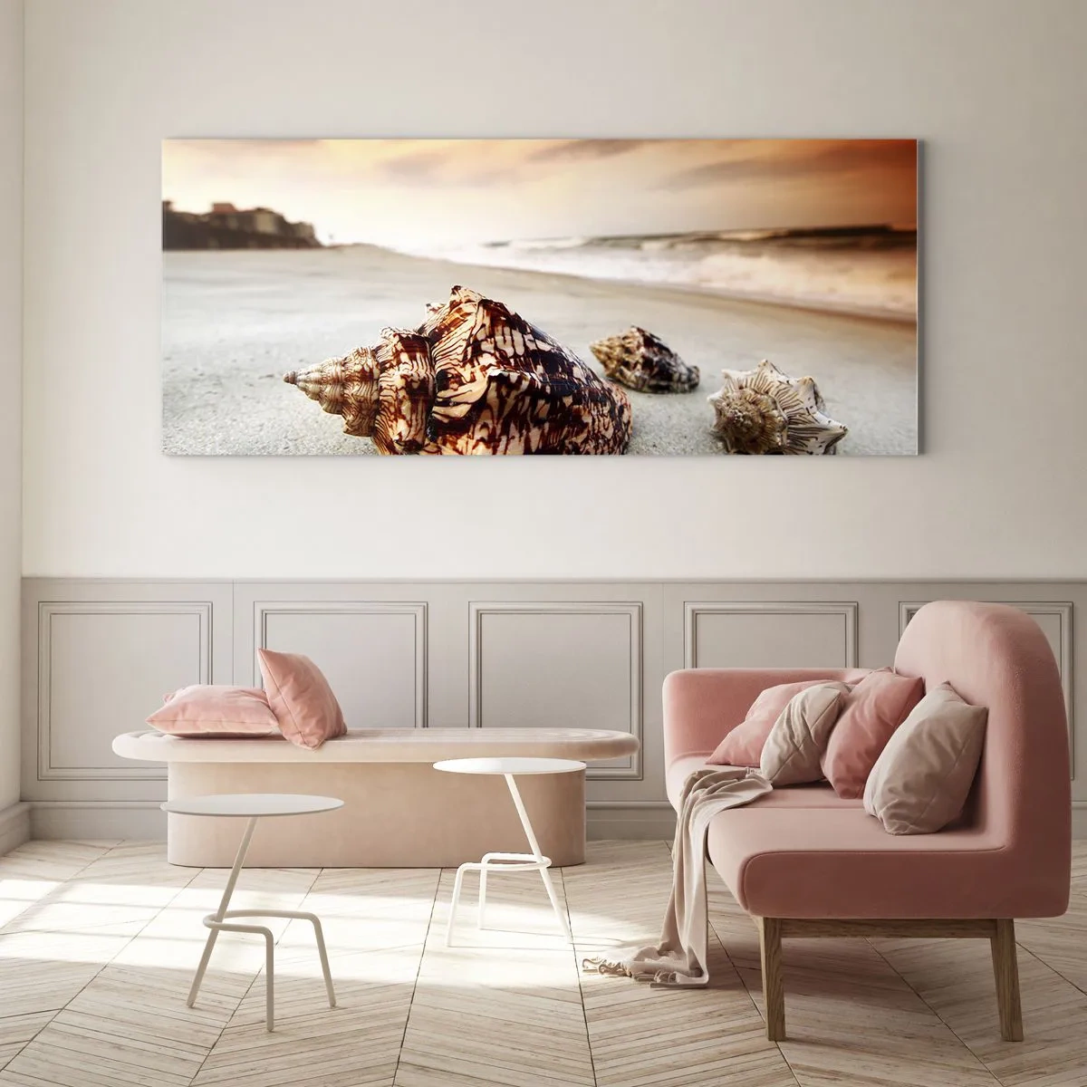 Obraz na skle - Vyvrženci vln - 120x50 cm