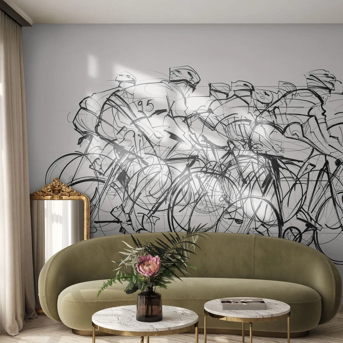 Fototapeta Standard Eco - Společně v týmu - Grafika, Jízdní kolo, Sport - 450x315 cm