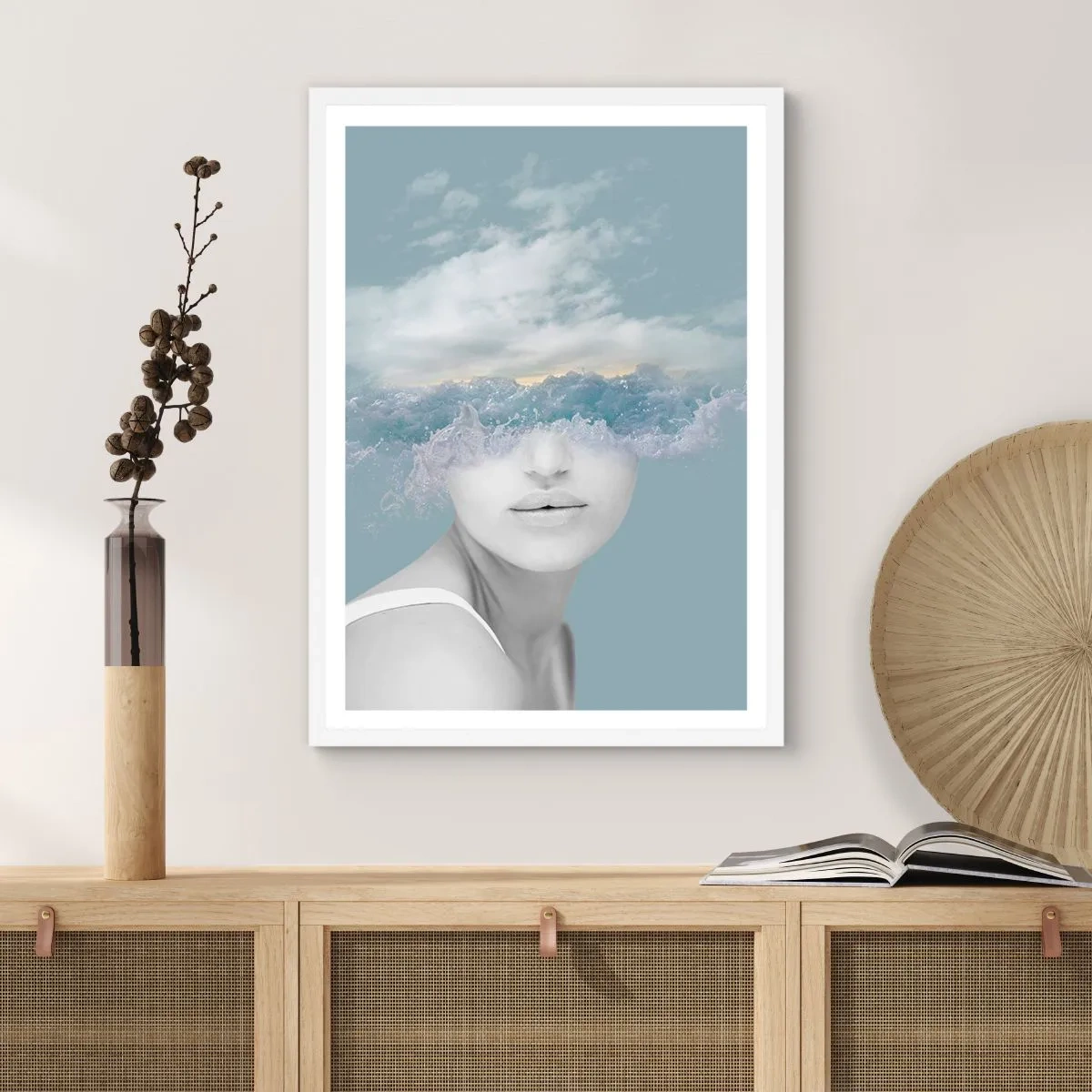 Plakát v bílém rámu - S hlavou v oblacích - 61x91 cm