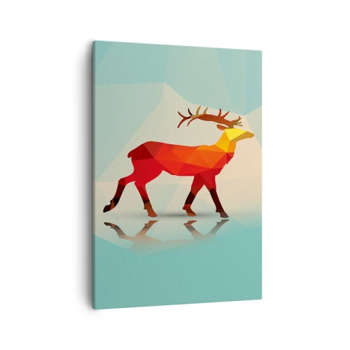 Obraz na plátně - Geometrický jelen - 50x70 cm
