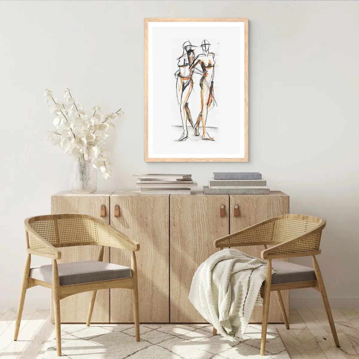 Plakát v rámu světlý dub - Studie šarmu - 61x91 cm