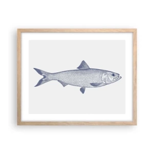 Plakát v rámu světlý dub - Pozdravy ze severních moří - 50x40 cm
