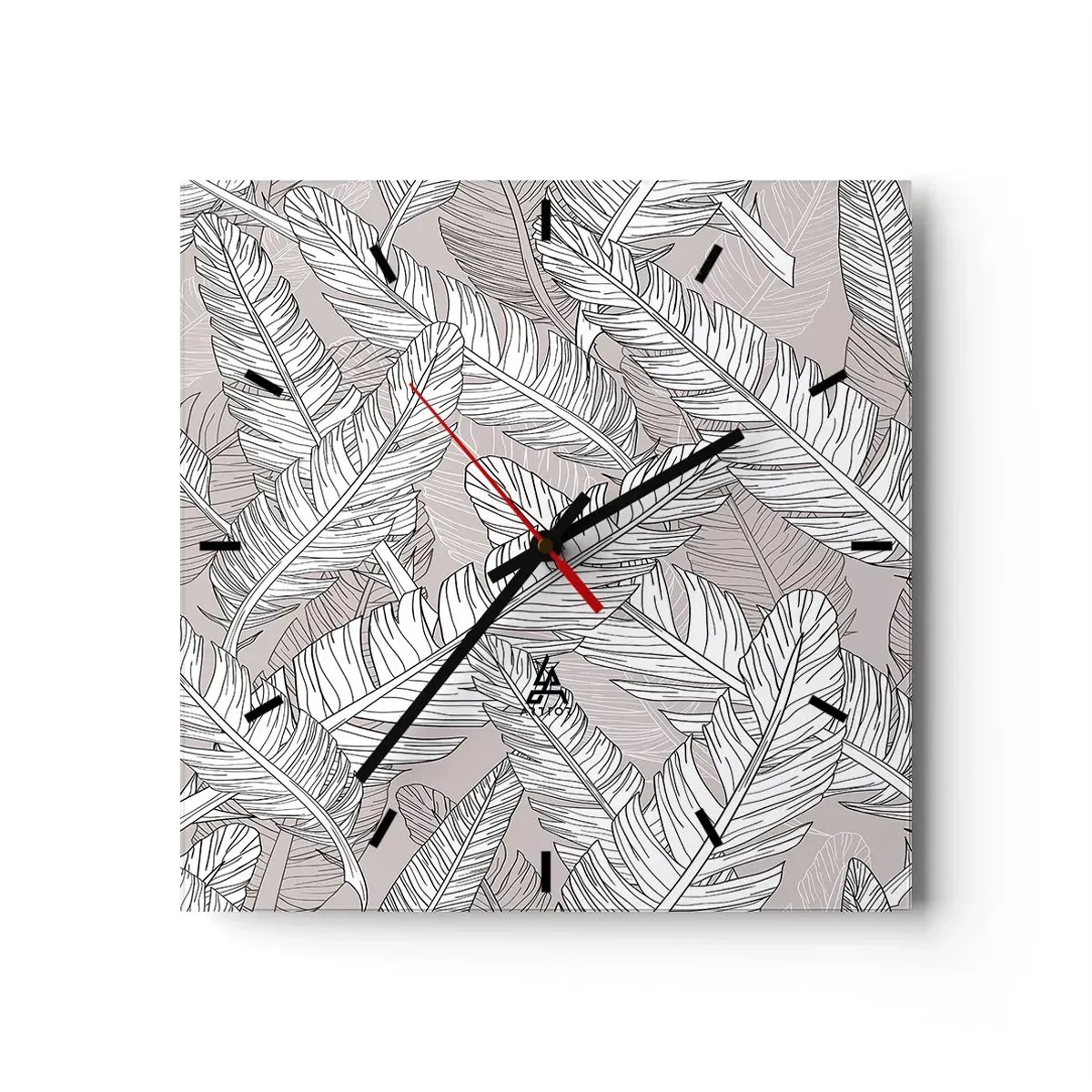 Nástěnné hodiny - Víření peří - 30x30 cm