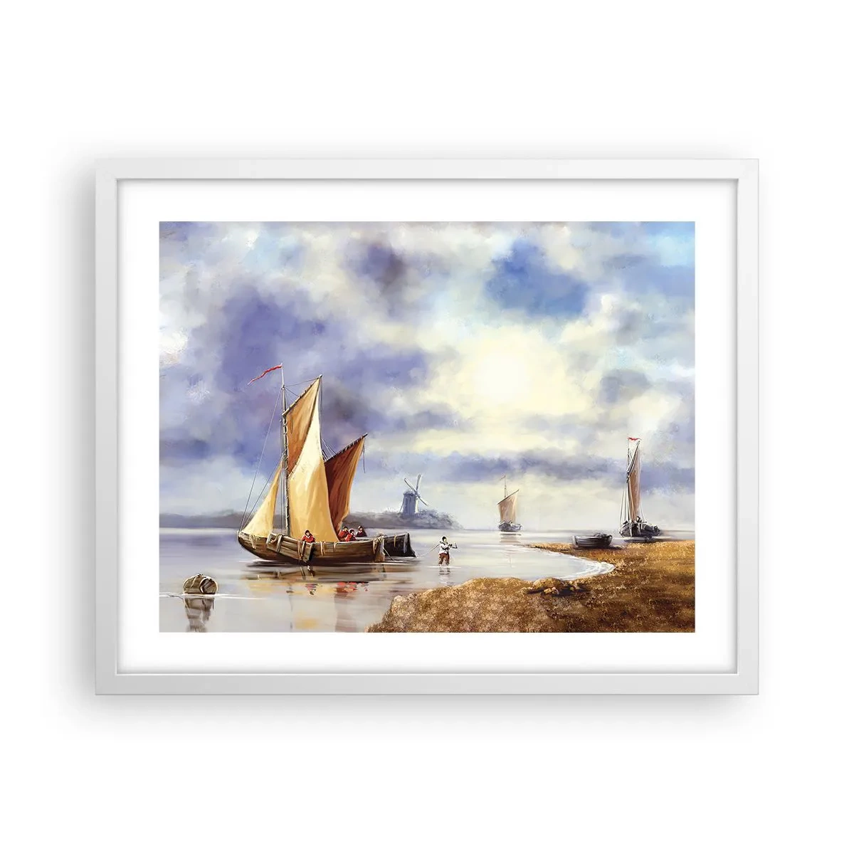Plakát v bílém rámu - Návrat námořníků - 50x40 cm