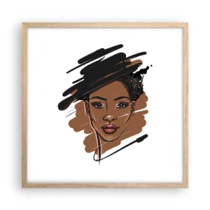 Plakát v rámu světlý dub - Sladká jako čokoláda - 50x50 cm