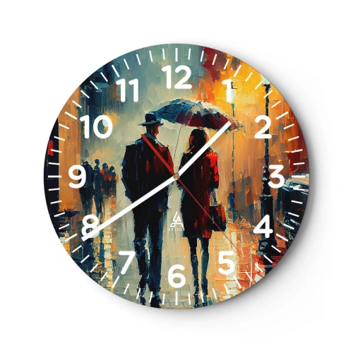 Nástěnné hodiny - Městská love story - 30x30 cm