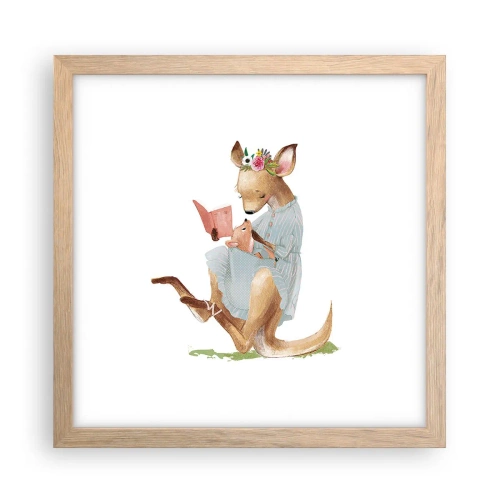 Plakát v rámu světlý dub - Přečti mi, mami - 30x30 cm