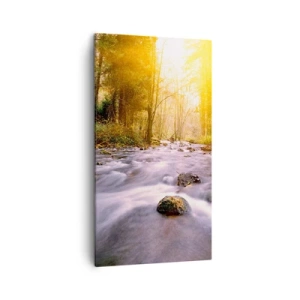 Obraz na plátně - Malachit ve stříbrně-zlaté podobě - 45x80 cm