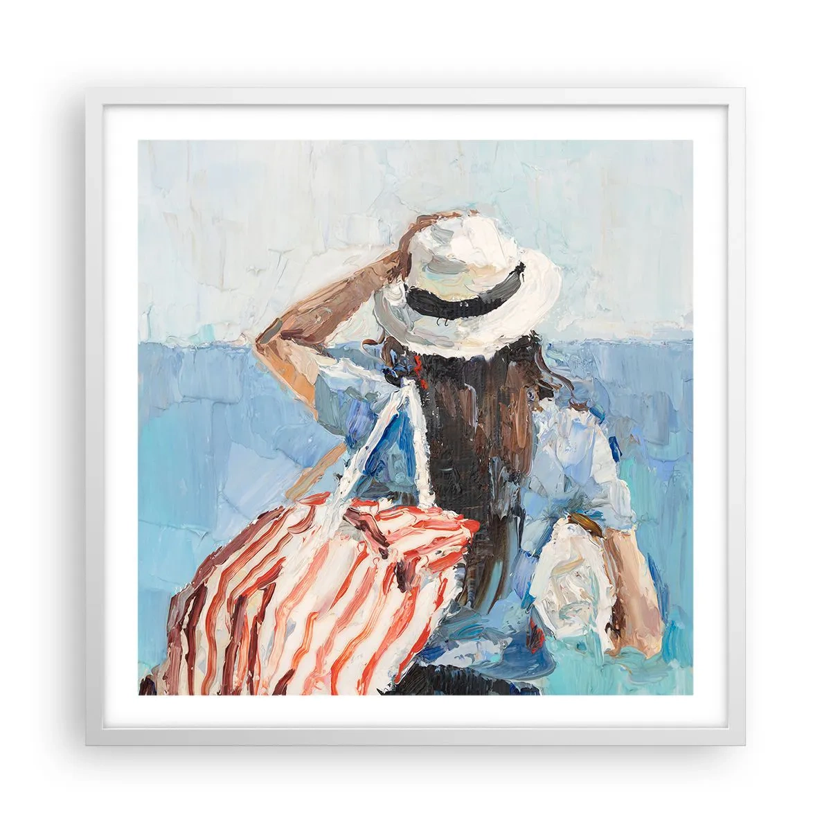 Plakát v bílém rámu - Vítej na dovolené - 60x60 cm