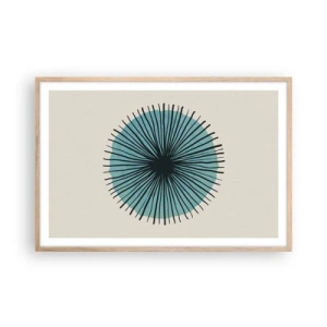 Plakát v rámu světlý dub - Zářící modrá - 91x61 cm