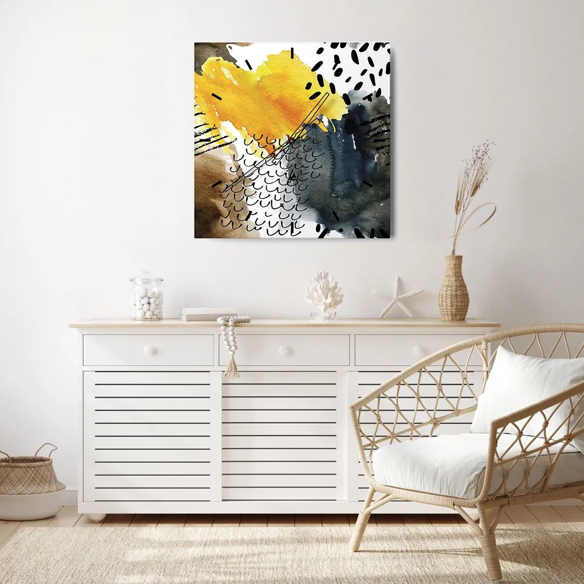 Nástěnné hodiny - Setkání živlů - 40x40 cm