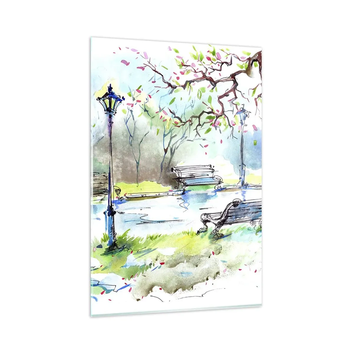 Obraz na skle - Kouzlo parkového ticha - 80x120 cm