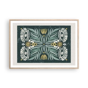 Plakát v rámu světlý dub - Jako lidová vystřihovánka - 100x70 cm