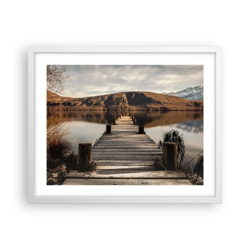 Plakát v bílém rámu - Krajina v tichu - 50x40 cm
