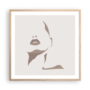 Plakát v rámu světlý dub - Stvořená ze světla a stínu - 60x60 cm