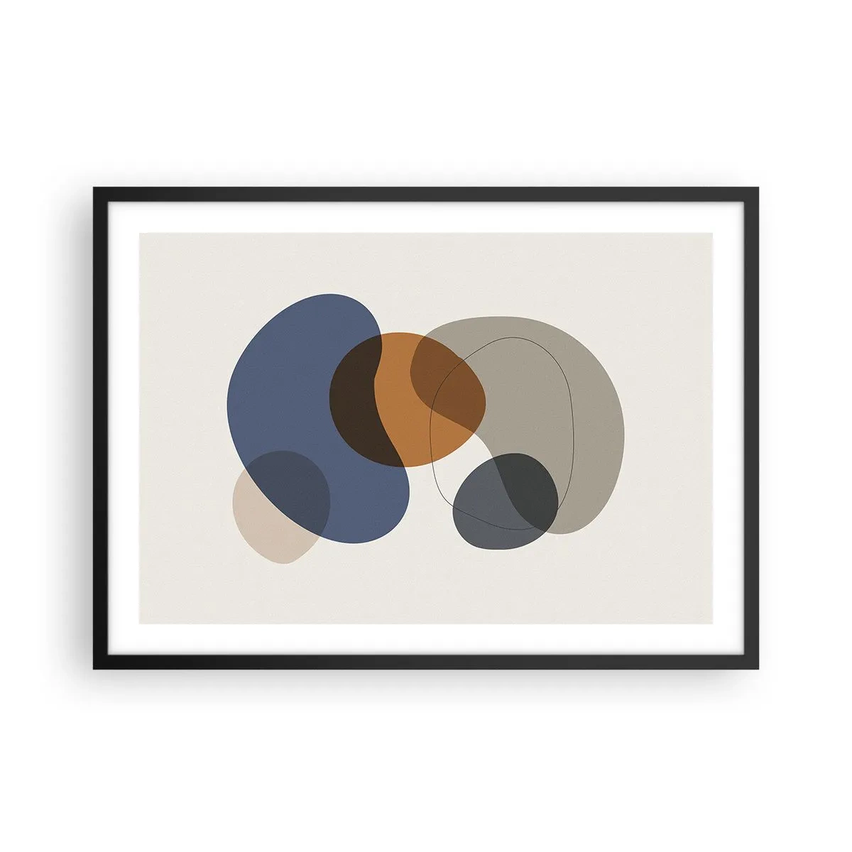 Plakát v černém rámu - Kapky barev - 70x50 cm