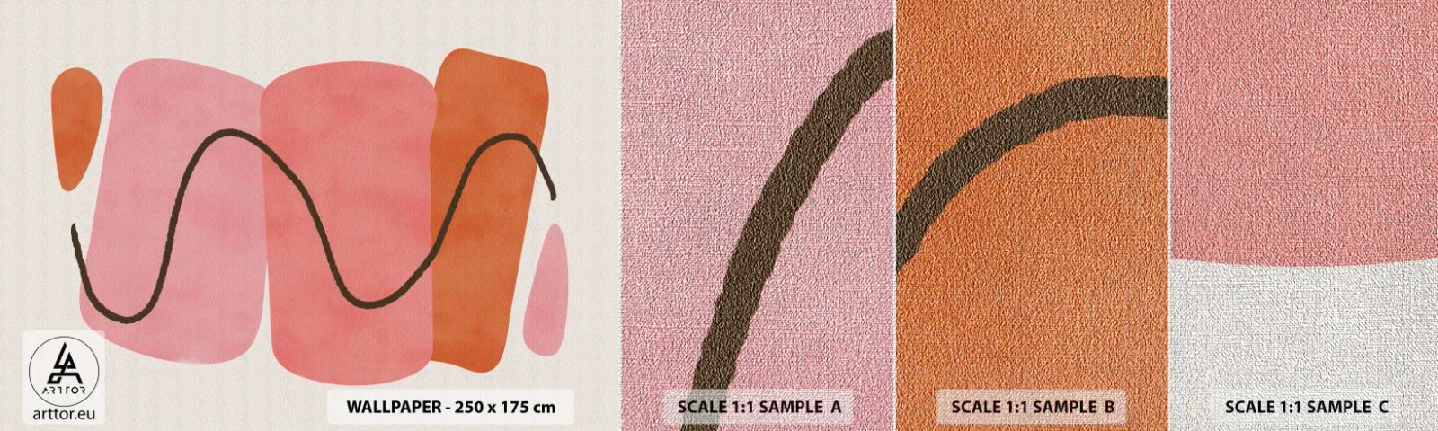 Vzor Fototapety Premium Canvas - Jemný pohyb forem - Abstrakce, Minimalismus, Pastel - 100x30 cm