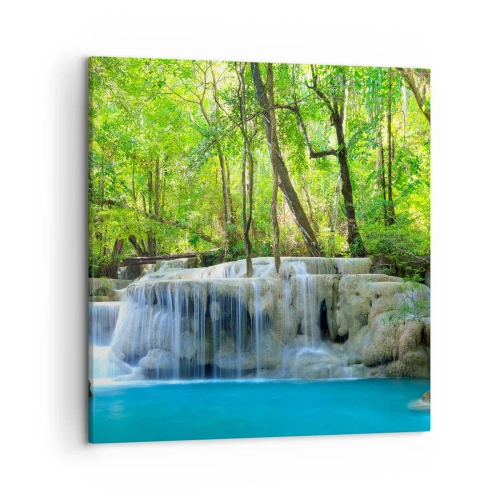 Obraz na plátně - Utonout v tyrkysu a zeleni - 50x50 cm