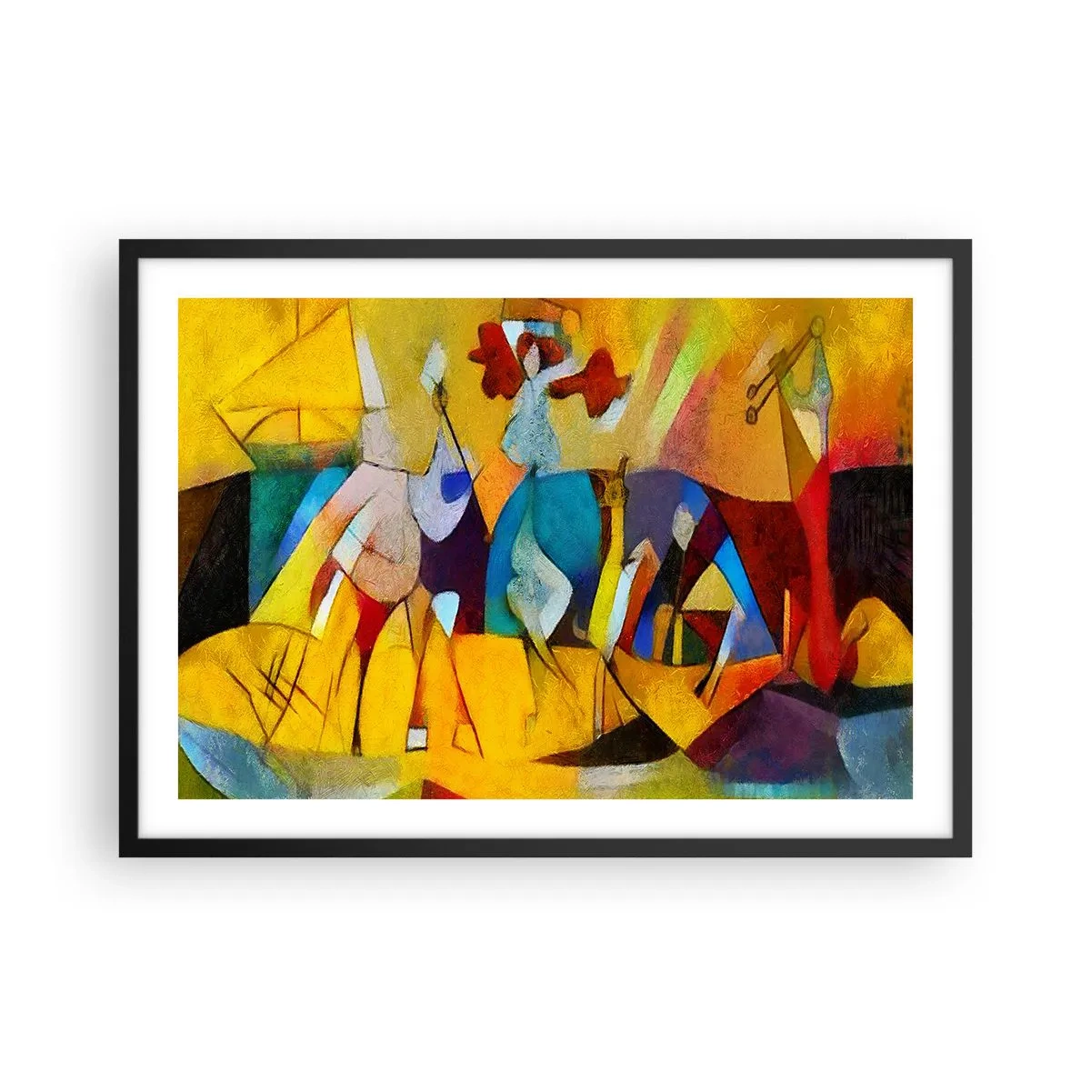 Plakát v černém rámu - Slunce - život - radost - 70x50 cm