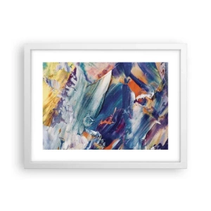 Plakát v bílém rámu - Chaos barev - 40x30 cm