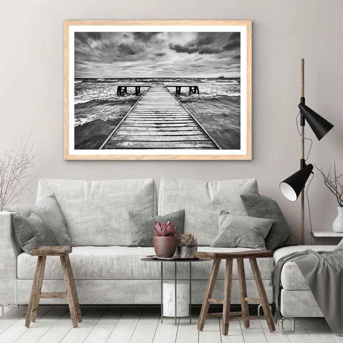 Plakát v rámu světlý dub - Čekám na vítr, co rozfouká… - 100x70 cm