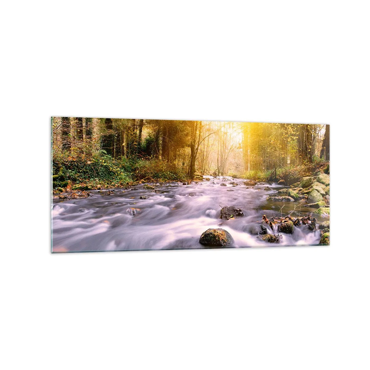 Obraz na skle - Malachit ve stříbrně-zlaté podobě - 120x50 cm