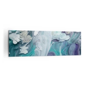 Obraz na plátně - Proudy modré - 160x50 cm