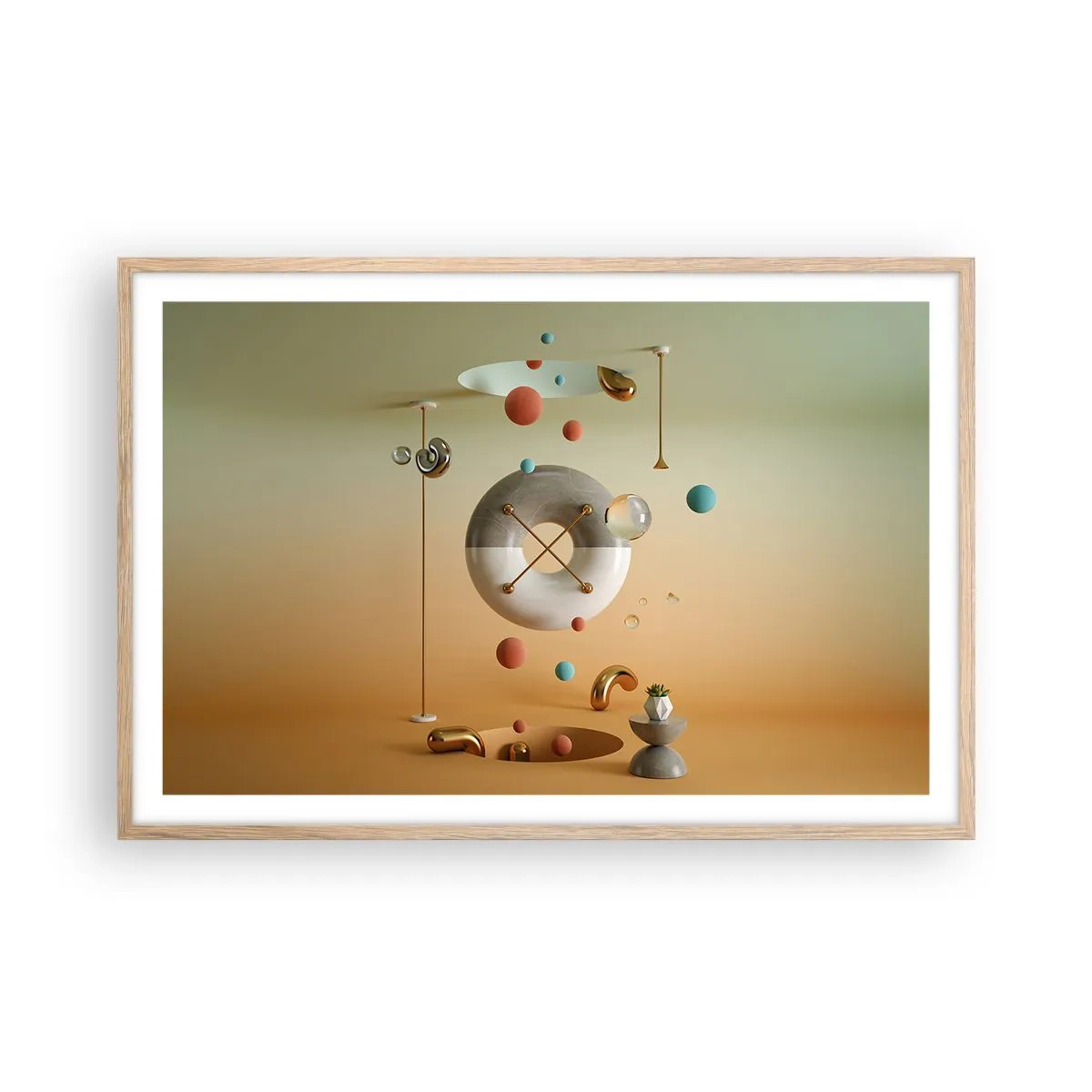 Plakát v rámu světlý dub - Vše je možné - 91x61 cm