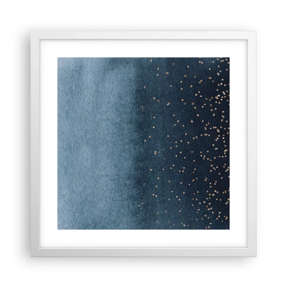 Plakát v bílém rámu - Kompozice – modré fáze - 40x40 cm