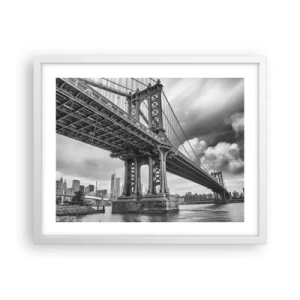 Plakát v bílém rámu - Do srdce města - 50x40 cm