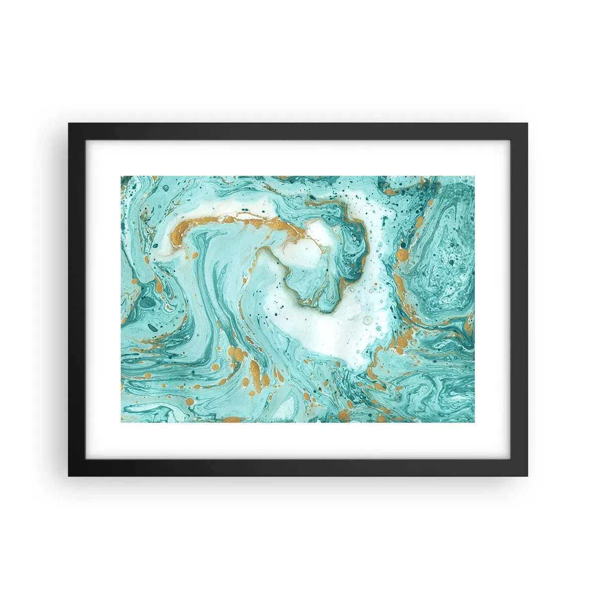 Plakát v černém rámu - Pod velkou vlnou z epochy Edo - 40x30 cm