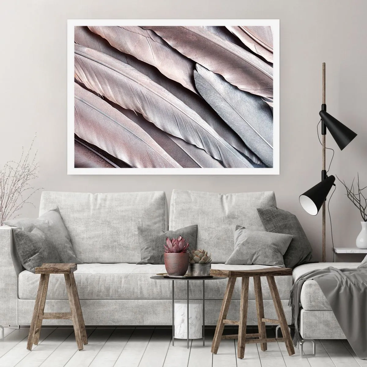 Plakát - V růžové a stříbrné - 70x50 cm