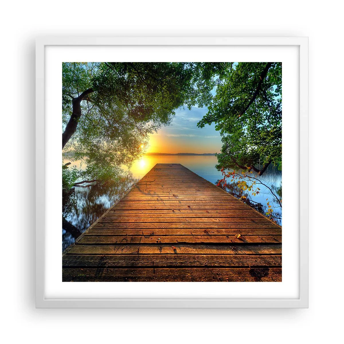 Plakát v bílém rámu - Nespěchej, posaď se - 50x50 cm