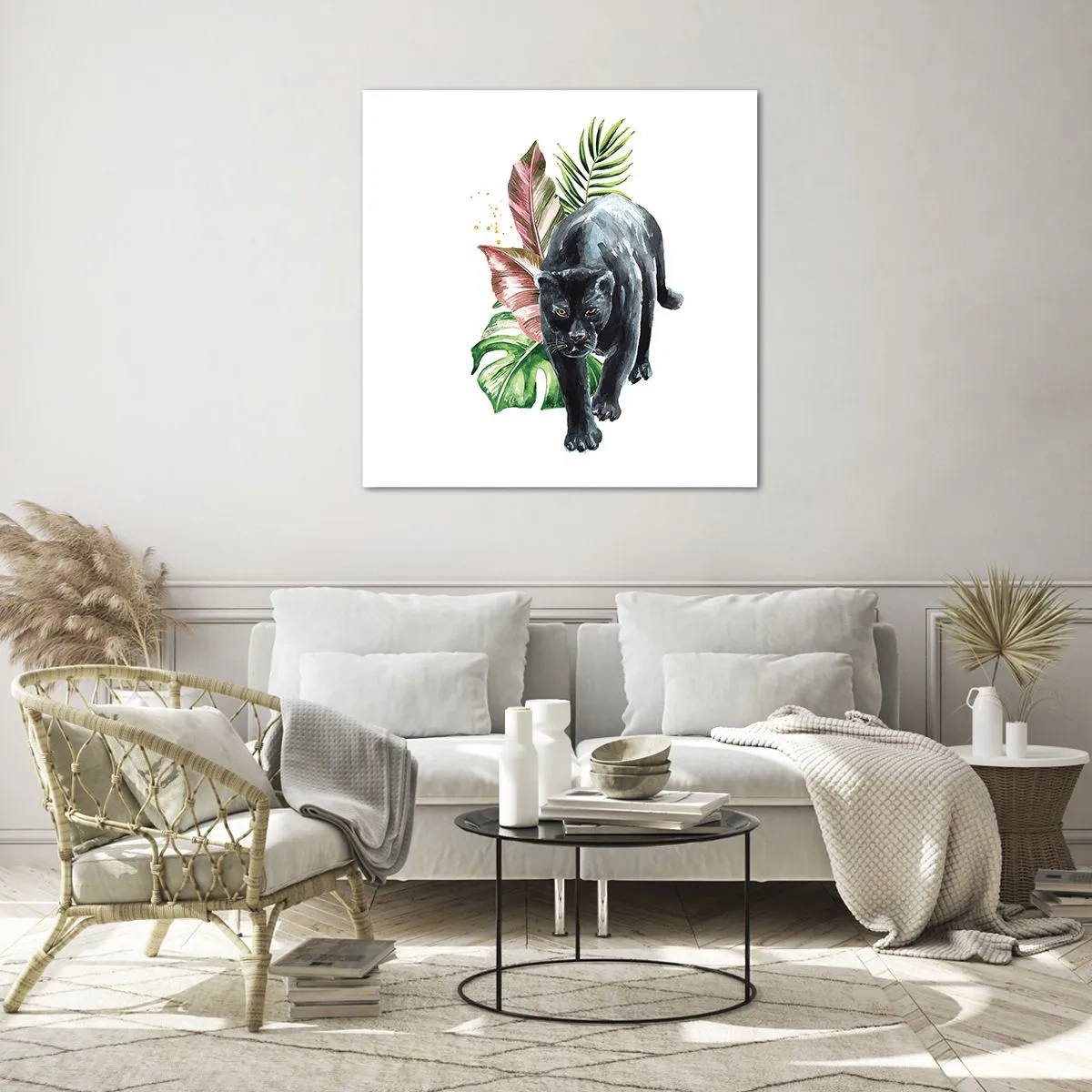 Obraz na skle - Zběsilost v srdci - 60x60 cm