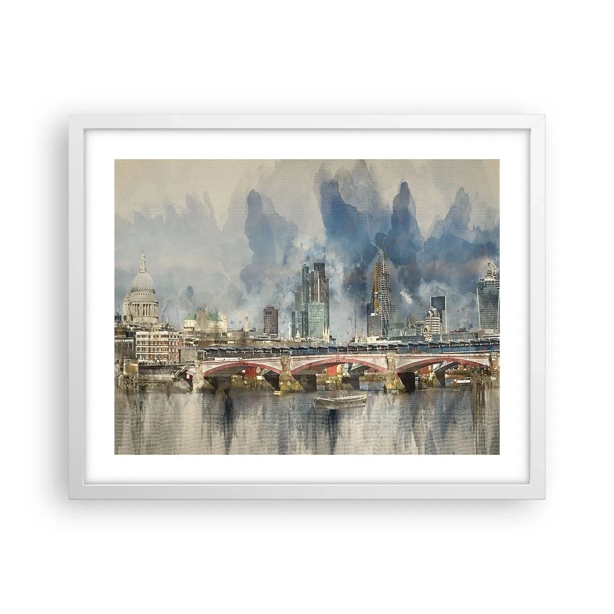 Plakát v bílém rámu - Londýn v celé své kráse - 50x40 cm