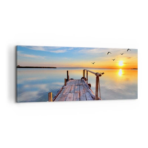 Obraz na plátně - Jít před sebe směrem ke slunci - 100x40 cm