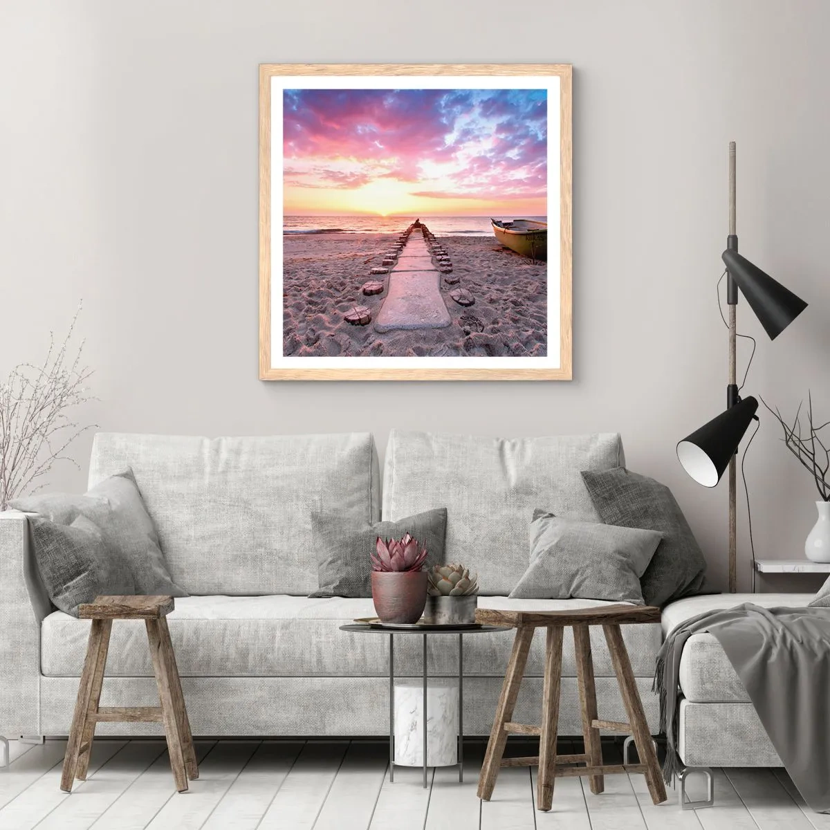 Plakát v rámu světlý dub - Okamžik hlubokého prožitku - 40x40 cm