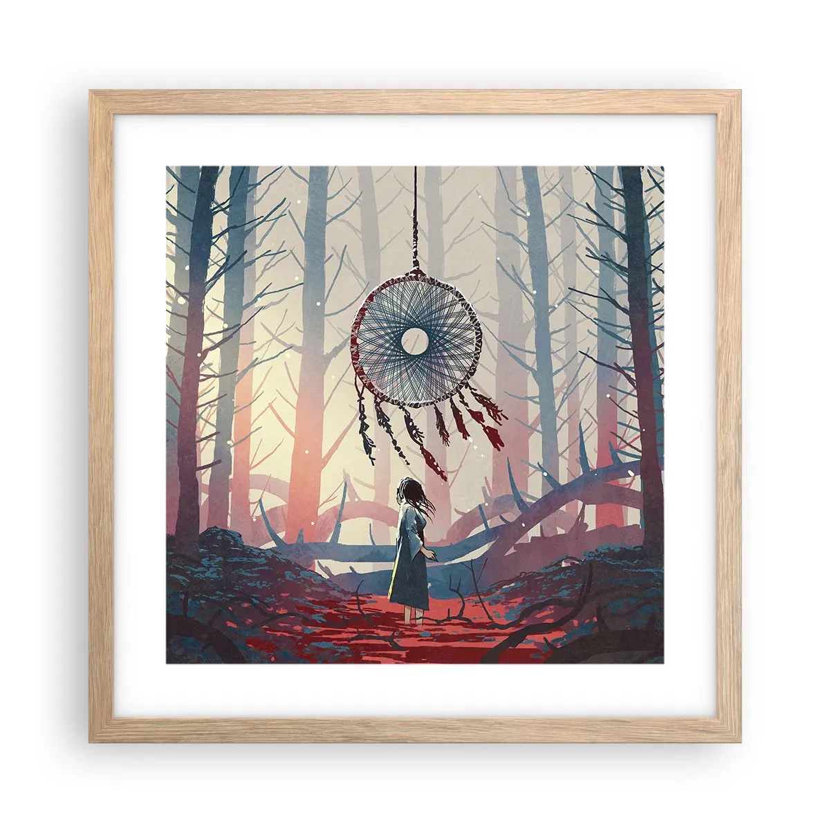 Plakát v rámu světlý dub - Tajný rituál štěstí - 40x40 cm