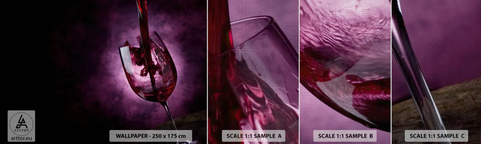 Vzor Fototapety Premium Canvas - Šarlatová? Karmín? Ne, rubín. - Sklenka, červené víno, Kus - 100x30 cm