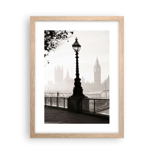 Plakát v rámu světlý dub - Londýnské ráno - 30x40 cm